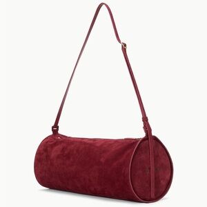 Staud Burgundy Suede Taru Shoulder Bag